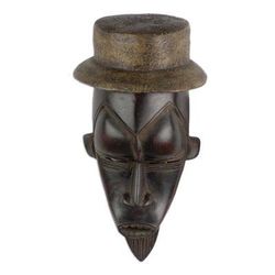 Ivory Coast wood mask, 'Remembrance'