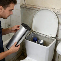Toilet Tank Liner Waterproof Anti-Freeze Self-Adhesive Pad 10040cm Toilet Tank Insulation Liner for Bathtub Shower Sink Bathroom