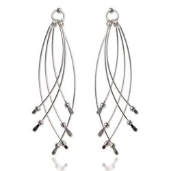 Early Rain,'Handcrafted Sterling Silver Dangle Earrings'