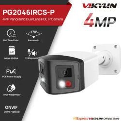 VIKYLIN 170° Panoramic Security Camera Smart Dual Light 4MP Dual Lens IP Camera CCTV Outdoor Surveillance with POE Onvif IP67