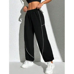 Nouveau pantalon de sport décontracté à taille haute pour femme, coupe ample, rayé, amincissant, avec revers, pour le yoga et les loisirs