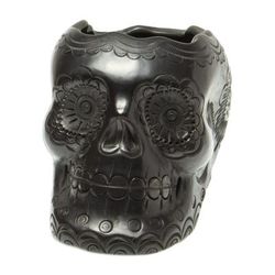 Resurrection,'Barro Negro Skull Planter'