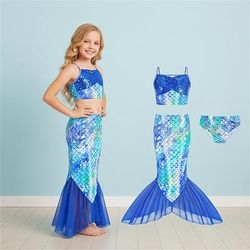 Sirena Principessa Vestito Costumi da bagno Film Cosplay for Ragazze Bambini Mascherata Settimana del libro Feste Ferie Festival