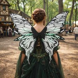Medievale Rinascimento Elegante Ali Fata Farfalla Costume Per donna Fantasia Halloween Carnevale Fiera Rinascimentale Festival Bambini Adulti Ali