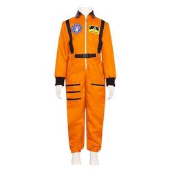 Costume di Coppia Gruppo Astronauta Costume Cosplay Costume Tuta Tuta Arancione per Giorno dei Re Halloween Carnevale Adulti Bambini Unisex
