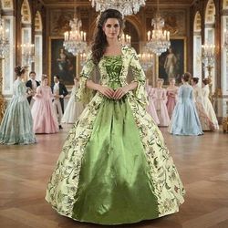 Rococò Vittoriano Medievale Lunghezza al pavimento Vestito Manica del polsino svasato Abito da ballo Costume Per donna Reale Halloween Carnevale Balli di fine anno Feste Carnevale di Venezia Vestito