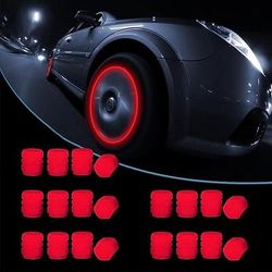 16 pezzi tappi stelo valvola pneumatico fluorescente, coprivalvola aria ruota auto accessori esterni luminosi per auto fresco notturno per auto, bicicletta, moto, suv, camion e bici