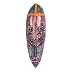 Regal Dames,'Traditional Hand-Painted Sese Wood Antelope African Mask'