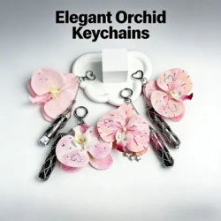 Simulation Flower Lipsticks Keychain Metal Net Pocket Lipstick Protective Portable Makeup Lip Balm Key Chain Orchid Bag Pendant
