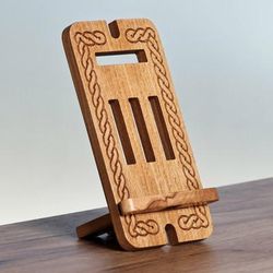 Ancestor's Blessing,'Traditional Handcrafted Beechwood Phone Holder'