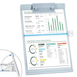 Plastic reading stand/paper holder, 7-position adjustable, gray, suitable for reading A4 letters, books, and sheet music.