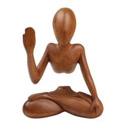 Meditating Man,'Suar Wood Sculpture'