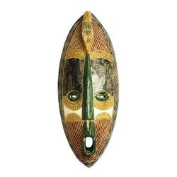 Tribal Friend,'Rustic African Wood Mask Crafted in Ghana'