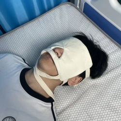 Medical Beige Face Mask with Nose Hole Soft Cotton Patient Care Mask Breathable Clinical Blindfold Reusable Eye Mask
