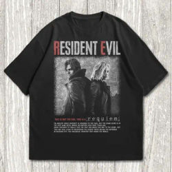 Resident Evil Requiem, Leon Kennedy T-shirt, Horror Video Game Movie T-shirt, Men's T-shirt, Summer Unisex Casual T-shirt