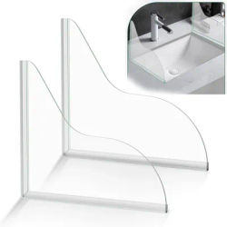 2Pcs Clear Acrylic Shower Water Guard Self-Adhesive Waterproof Bathtub Splash Baffle Easy Install Wash Basin Sink Water Blocking