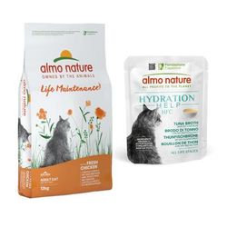 12kg Adult Holistic Maintenance - Chicken & Rice Almo Nature Dry Cat Food + 12 x 50g Tuna Broth with Tuna Fillet HFC Hydration Help Almo Nature Wet Cat Food