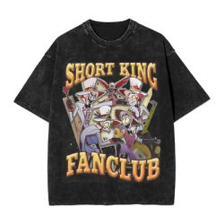 Hazbin Hotels T-Shirt Men Lucifer short king fanclub Funny Pure Cotton Tees Round Neck Short Sleeve T Shirt New Arrival Clothes