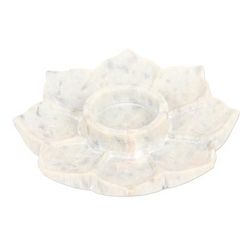 Floral Flame,'Hand Carved Soapstone Tealight Holder'
