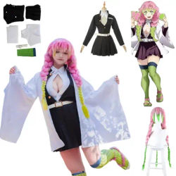 Anime Kostuum Kanroji Mitsuri Cosplay Halloween Vrouw Volwassen Kleding Kids Pruik Uniform Kostuums Voor Vrouwen