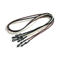 Cordon à lunettes 3 pièces en PU tressé à la main, style torsadé, simple et antidérapant, accessoires pour lunettes homme et femme