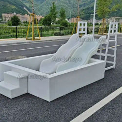 Large Playground Luxury Stairs White Double Slide for Kid Ball Pit