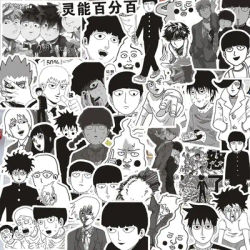 10/30/70pcs Mob Psycho 100 Black White Manga Stickers Cool Cartoon Anime Sticker Water Bottle Guitar Phone Bike Decals Wholesale