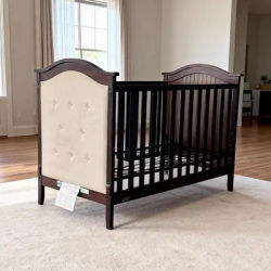 Multifunctional Modern Sleeping Boy Brown Soft Kids Crib Wooden Baby Bed for Baby 0-3 Years