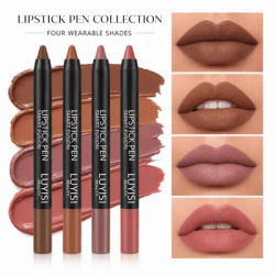 1PC Soft Matte Lip Crayon,6 Shades Lipstick Pen,Smooth Glide Long-Lasting Lip Makeup,For Daily Wear, Dating, Party, Travel