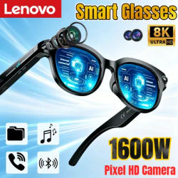 Lunettes Intelligentes Lenovo 1600W avec Caméra HD 8K, Prise de Photos, Traduction IA, Enregistrement de Conversations, Écoute Musicale, Lunettes de Soleil Intelligentes