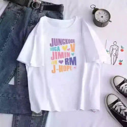 Kpop imprimé hommes et femmes t-shirt Jungkook Jimin V j-hope Rm Jin à manches courtes décontracté haut tendance Y2k haut femmes vêtements
