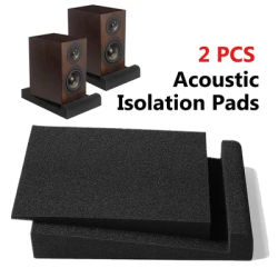 Miwayer 2 pièces tampons d'isolation en éponge pour moniteur de Studio-mousse acoustique réglable à 5 angles, réduit les vibrations et la distorsion des basses