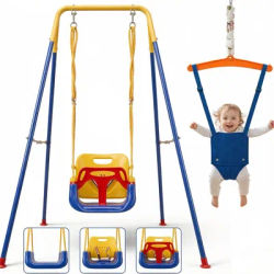1Pc 3-in-1 Multifunctional Baby Swing Chair with thick stable bracket, indoor outdoor fitness toy, ideal gift for infants