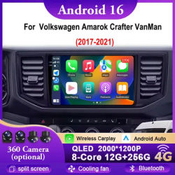 Android 16 pour Volkswagen Amarok Crafter VanMan 2017-2021 Autoradio Android CarPlay Bluetooth WIFI GPS Navigation Player Sans 2din