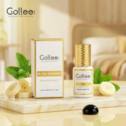 Gollee Lash Extension Glue Banana Scent Professional Eyelash Adhesive 1-2s Drying Strong Glue Lasting 4-6 Weeks Eyelash Supplies