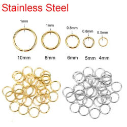 50 100pcs PVD Never Fade Stainless Steel Open Jump Rings 4 5 6 8 10 mm Split Rings Connectors For Diy Jewelry Making Supplies