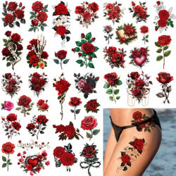 8 Sheets Large Temporary Tattoo Sticker Fake Tattoos for Women Girls,Waterproof Long Lasting Body Art Makeup Sexy Realistic Arm