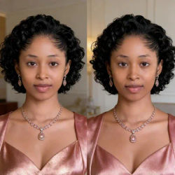 13x1 Lace Front Water Wave Bob Wig Human Hair 180% Density Pre Plucked Glueless Wigs with Baby Hair for Women