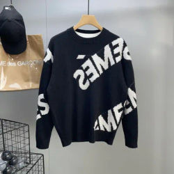 Pull en tricot à col rond pour hommes, pulls noirs, col rond, vert, graphique, vêtements pour hommes, PVD, rétro japonais, col vintage, Y2K
