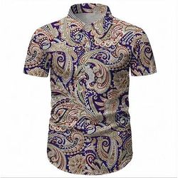 Retrò Vintage Anni '70 Camicia Camicia Aloha Hippie Disco Etnico Costume Per uomo Mascherata Vacanza Feste Parata dell'Orgoglio Adulti Camicia