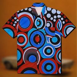 Retrò Vintage Anni '70 Camicia Camicia Aloha Hippie Disco Floreale Geometrico Costume Per uomo Mascherata Vacanza Feste Parata dell'Orgoglio Adulti Camicia