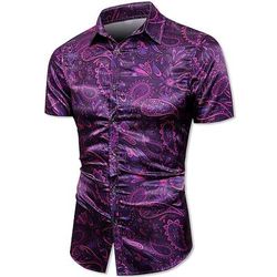 Retrò Vintage Anni '70 Camicia Camicia Aloha Hippie Paisley Costume Per uomo Vacanza Feste Parata dell'Orgoglio Adulti Camicia