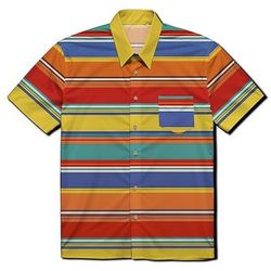 Retrò Vintage Anni '70 Camicia Camicia Aloha Hippie Disco A righe Costume Per uomo Mascherata Vacanza Feste Parata dell'Orgoglio Adulti Camicia