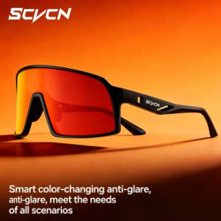 SCVCN Hiking Glasses Photochromic Men Women Mountain Bike Sunglasses MTB Road Bicycle Riding Clear Sports Glasses UV400 Glasses