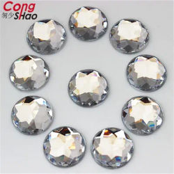 8/10/12/14/16/18/20/22/25/30mm Clear Flatback Acrylic Round Rhinestone Stones And Crystals Costume Craft Accessories WC492