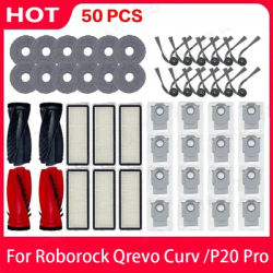 Roborock Qrevo Curv / P20 Pro Robot Vacuum Cleaner Hepa Filter Mop Cloth Dust Bag Accessories Replacement Parts