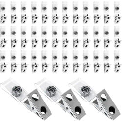 100Personal Heavy Duty Metal Badge Holder，BeltPVCStrap - Dual Slot ID Card，Rounded corners and edges，Security Lock Mechanism，Sui