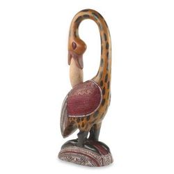 African wood carving, 'Spotted Sankofa'