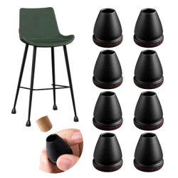8PCS Small 10-13MM Chair Leg Protectors Felt Black Caps Covers Diagonal Furniture Foot Cover for Hardwood Floors Reduce Noise