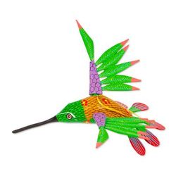 Vibrant Hummingbird,'Hummingbird Alebrije Home Accent Hand Crafted in Oaxaca'